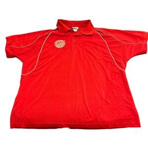 Wearguard Mens Red Polo Shirt 1XLR 100% Polyester With Pocket & White Piping
